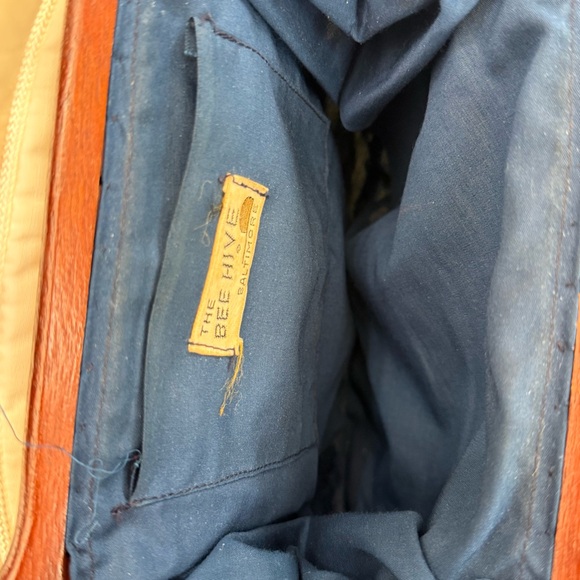 Vintage Bee Hive Baltimore Handbag Purse Wooden Handle Interchangeable 4 Covers - Picture 7 of 14